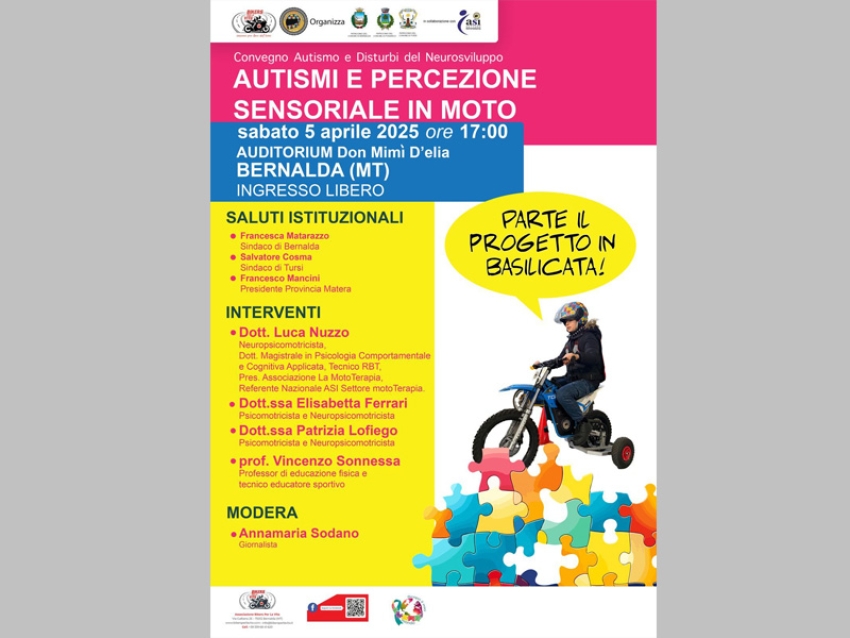 Autismo: a Bernalda il convegno “Autismi e Percezione Sensoriale in Moto”