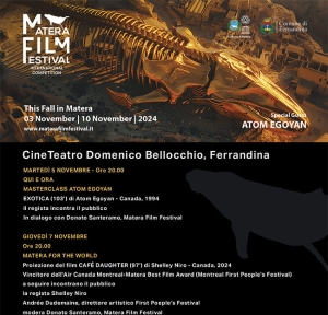 Matera Film Festival: il 5 e 7 novembre a Ferrandina Master class e proiezioni con Atom Egoyan e Shelley Niro