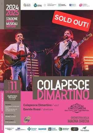 Colapesce-Di Martino: tutto esaurito a Matera per l’atteso concerto