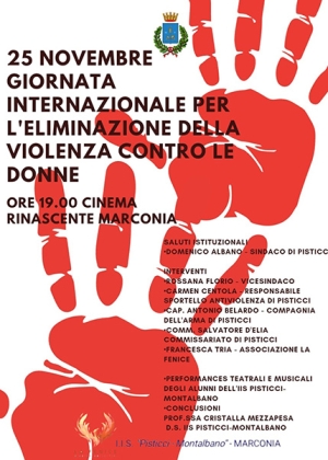 Pisticci celebra la “Giornata Internazionale per l’eliminazione della violenza sulle Donne”. I dettagli