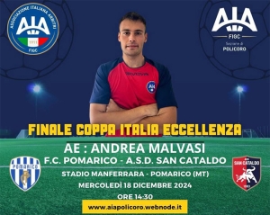 Un arbitro Pisticcese nella finale regionale di eccellenza