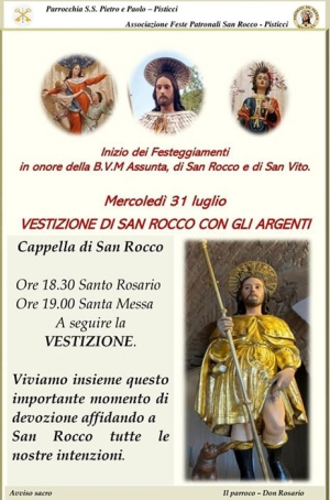 Iniziano i solenni festeggiamenti in onore di San Rocco