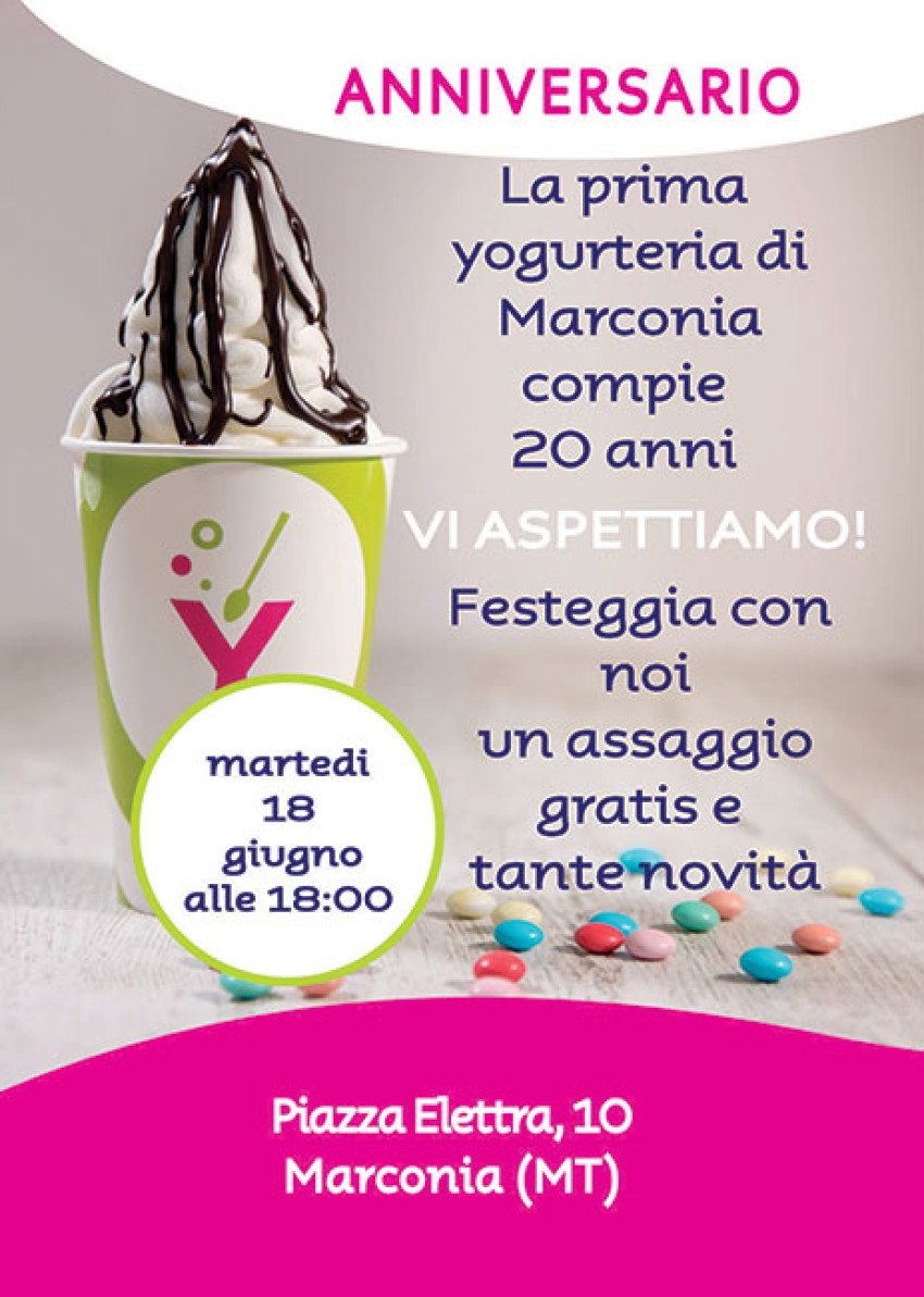 La prima yogurteria di Marconia festeggia i suoi 20 anni di attività
