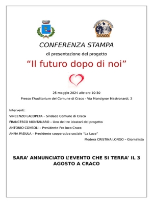 “Il futuro dopo di noi”: a Craco la conferenza stampa di presentazione del progetto ideato da 3 pisticcesi