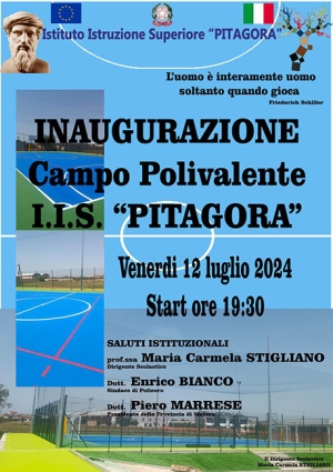 La Provincia di Matera consegna degli impianti sportivi annessi all’Iis Pitagora di Policoro