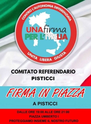 No Autonomia Differenziata: a Pisticci Italia Viva organizza una raccolta firme