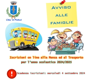 Aperte le iscrizioni alla mensa e al servizio di trasporto scuolabus