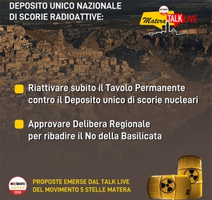 Dal confronto online “Matera Talk” organizzato dal M5S due proposte sul deposito unico nucleare