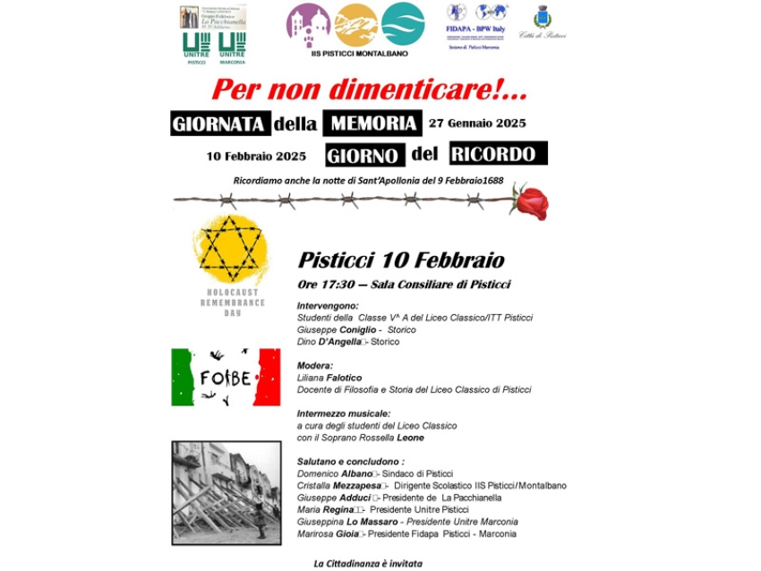 Il 10 febbraio si commemora il “Giorno del Ricordo”