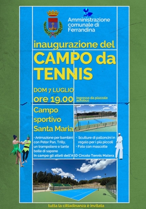 A Ferrandina l’inaugurazione del campo da tennis