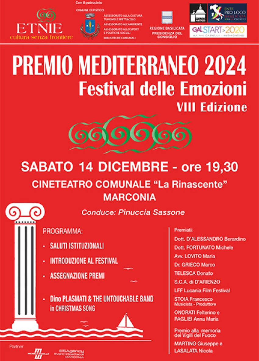 Torna il &quot;Premio Mediterraneo - Festival delle emozioni&quot;a cura di Etnie