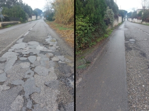 Qualcuno faccia qualcosa per ripristinare la corretta viabilità di questo tratto di strada