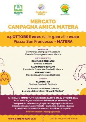 A Matera domenica il meglio dell&#039;Agroalimentare in piazza