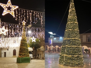 Le luminarie accese in anticipo, annunciano l&#039;arrivo del Santo Natale. Foto