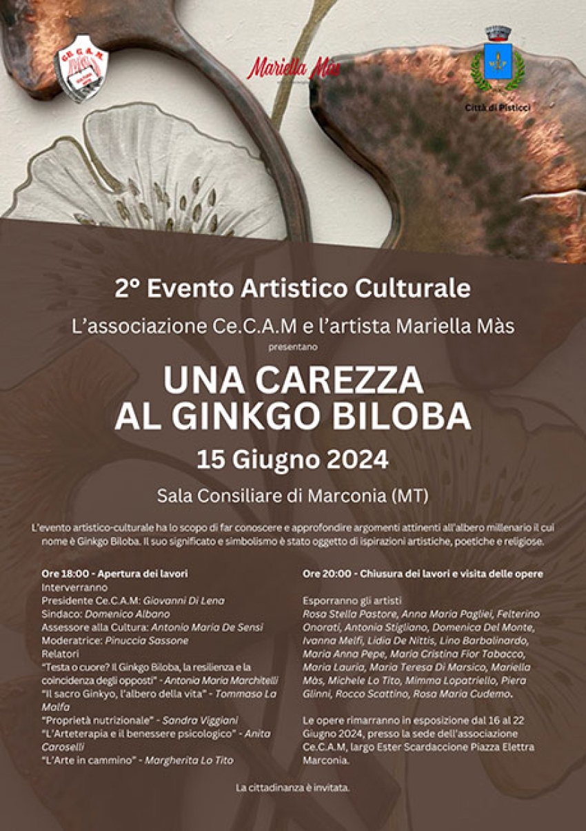 Un evento e una mostra dedicata al Ginkgo Biloba a Marconia, sabato 15 giugno