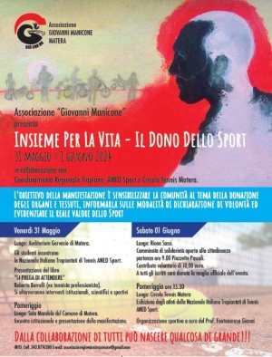 A Matera la presentazione dell’evento &quot;Insieme per la vita - Il dono dello sport&quot;